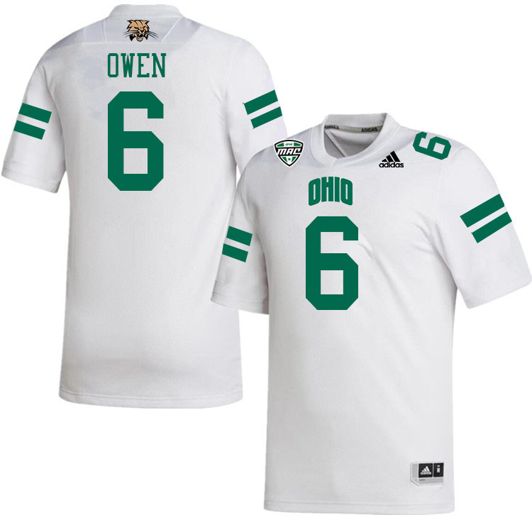 Ohio Bobcats #6 Coleman Owen College Football Jerseys Stitched-White